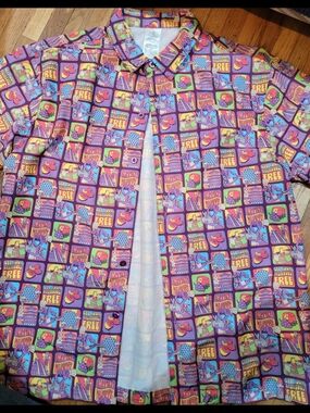 Disney Brand Purple Graphic Button-Up Shirt